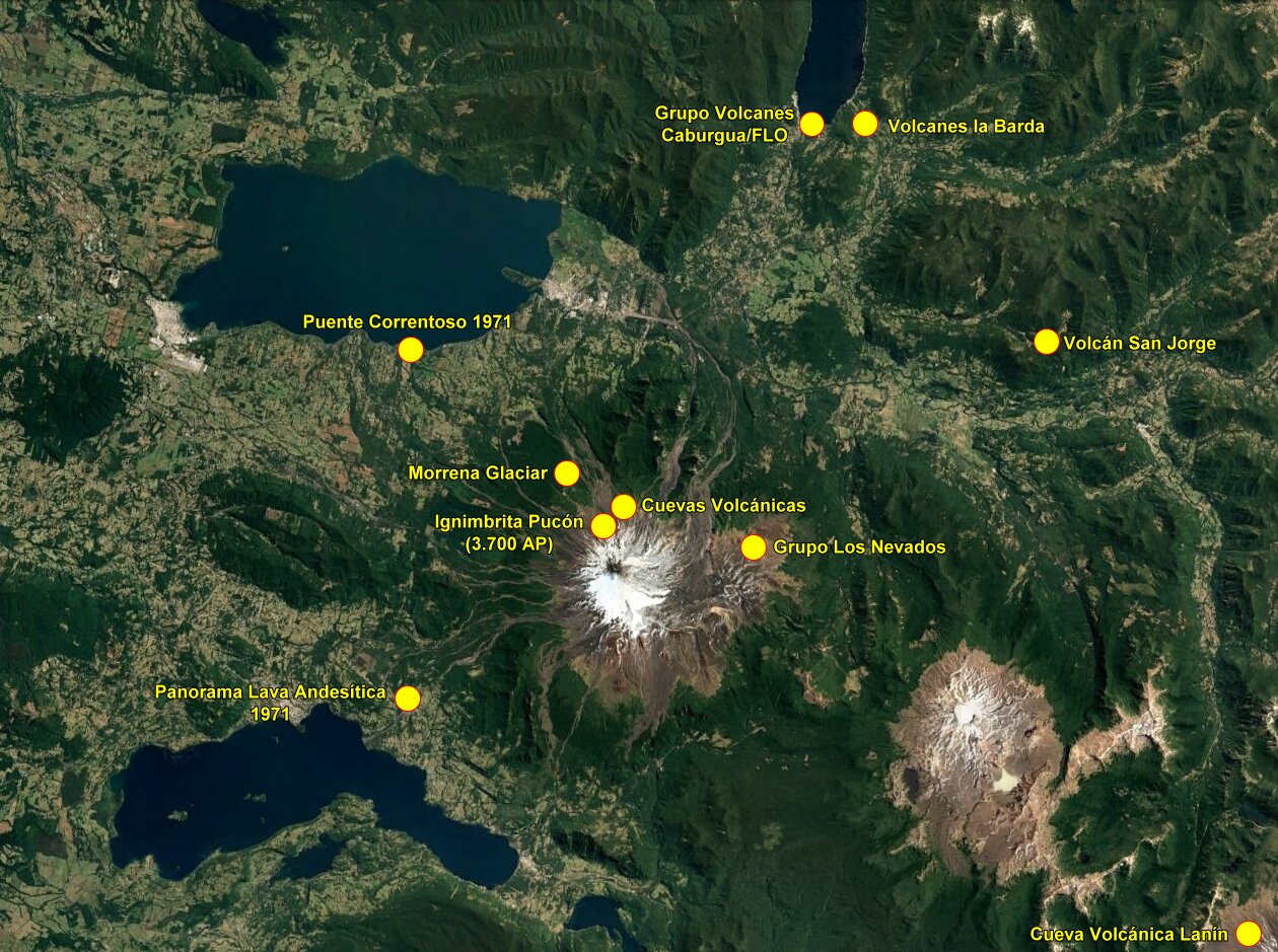 Mapa de los 10 geositios